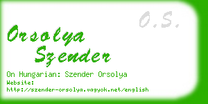 orsolya szender business card